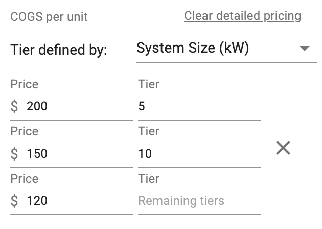 Pricing/Components