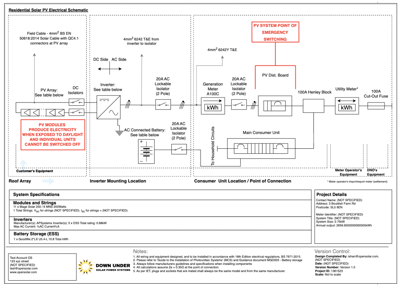 Solar Single Line Diagram Template